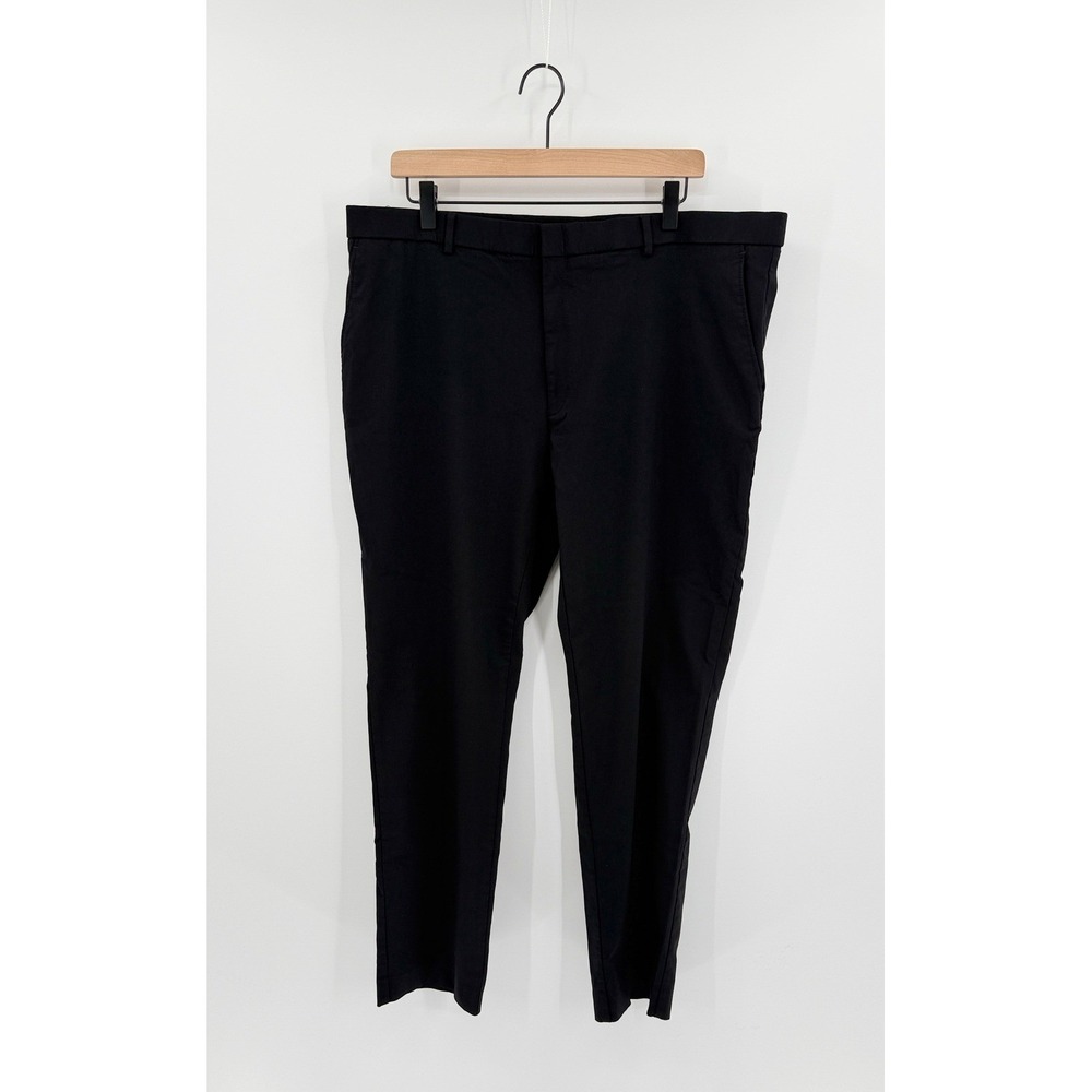 Tommy Hilfiger Men Black Dress Pants 40x32 Fits 39x26 Flat Front Stretch Preppy